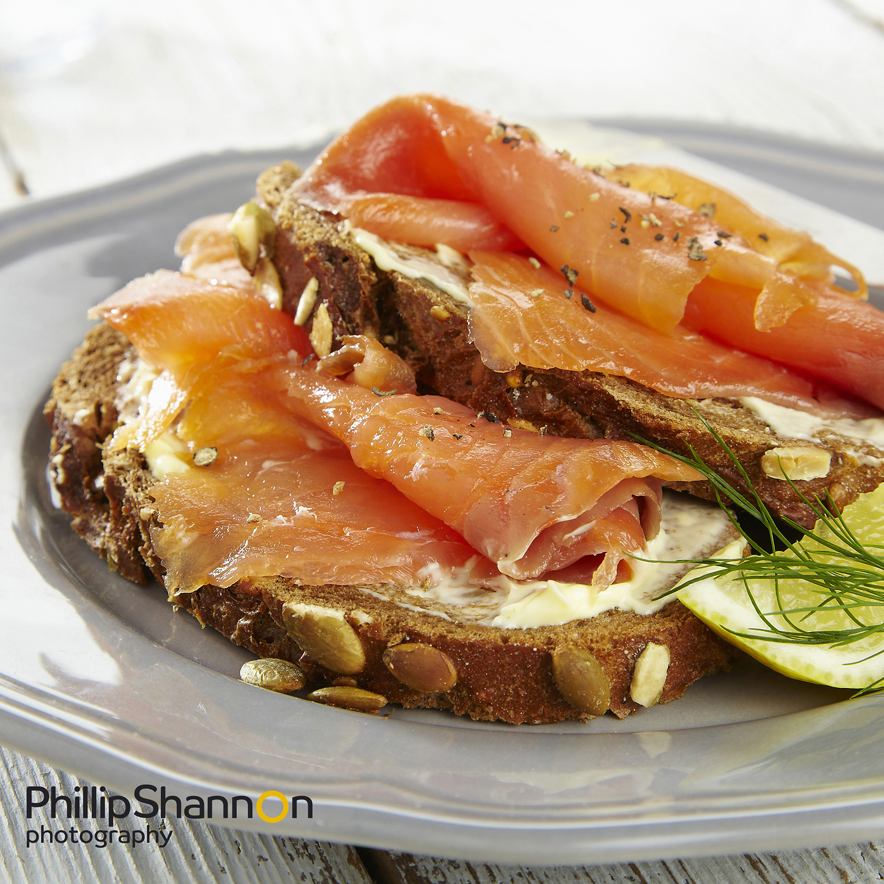 Salmon food photography