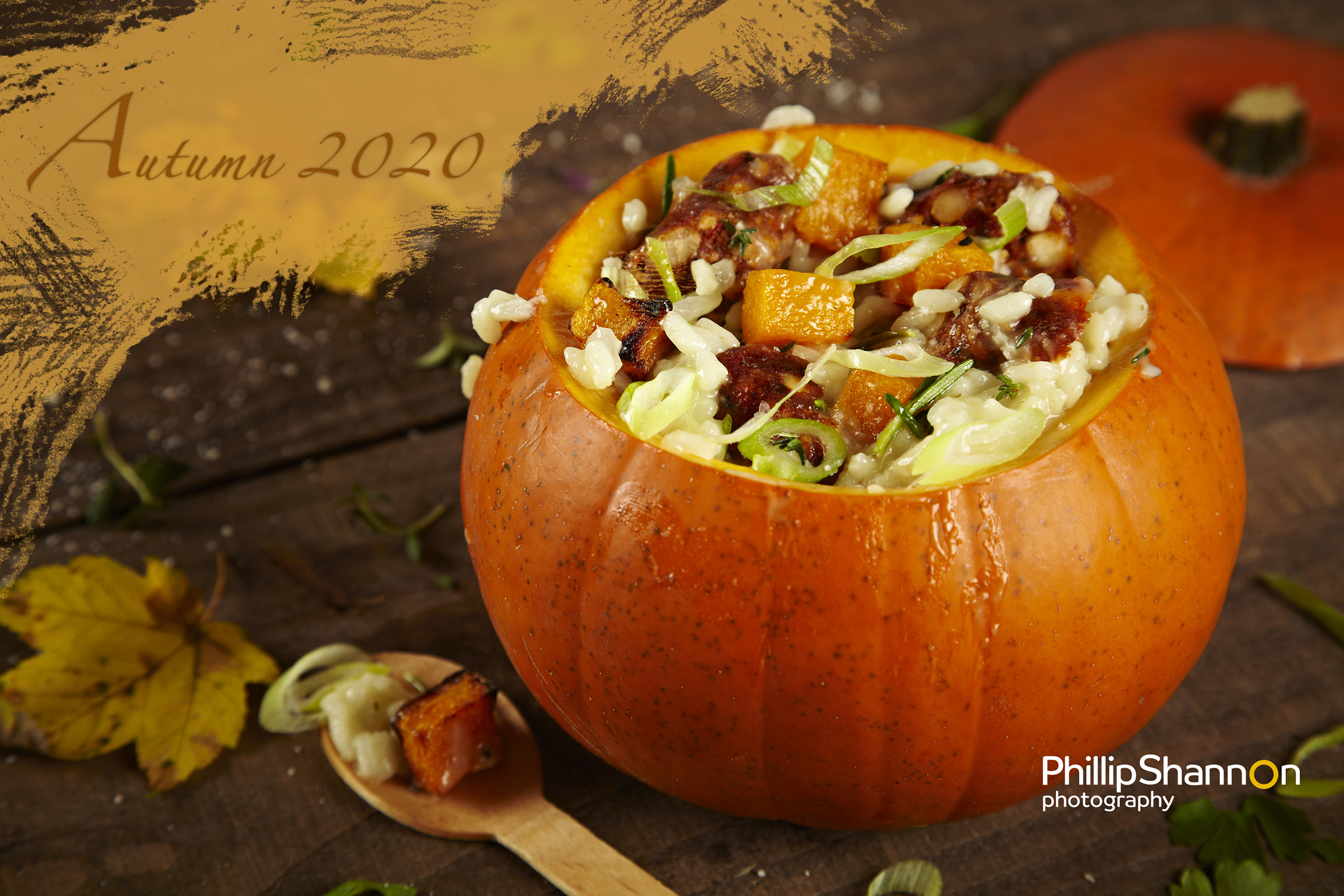 Pumkin risotto studio food shot